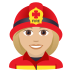 👩🏼‍🚒 woman firefighter: medium-light skin tone display on JoyPixels